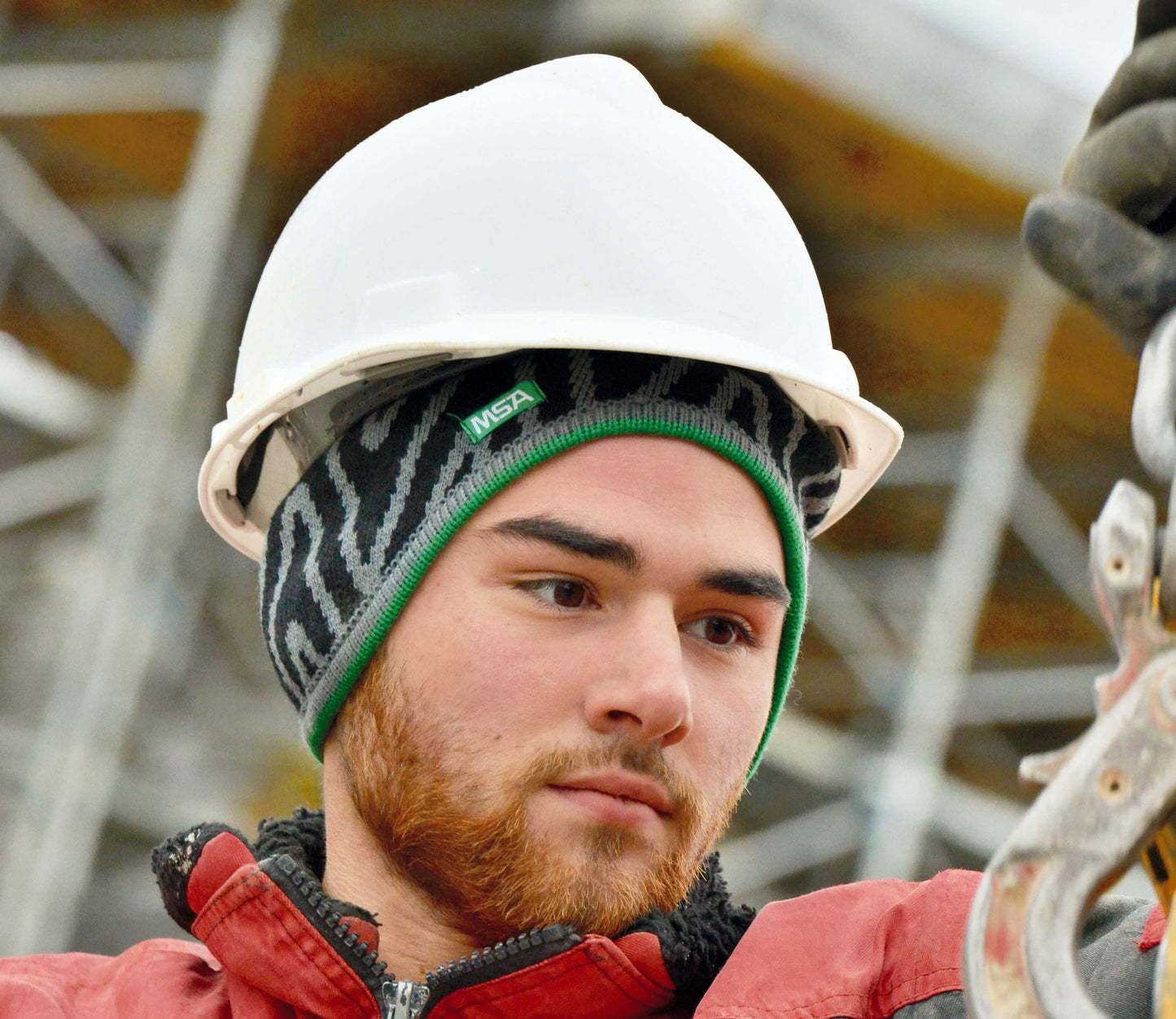 MSA Safety V-Gard Helmet, White, Push-Key PVC, GV111-0000000-000