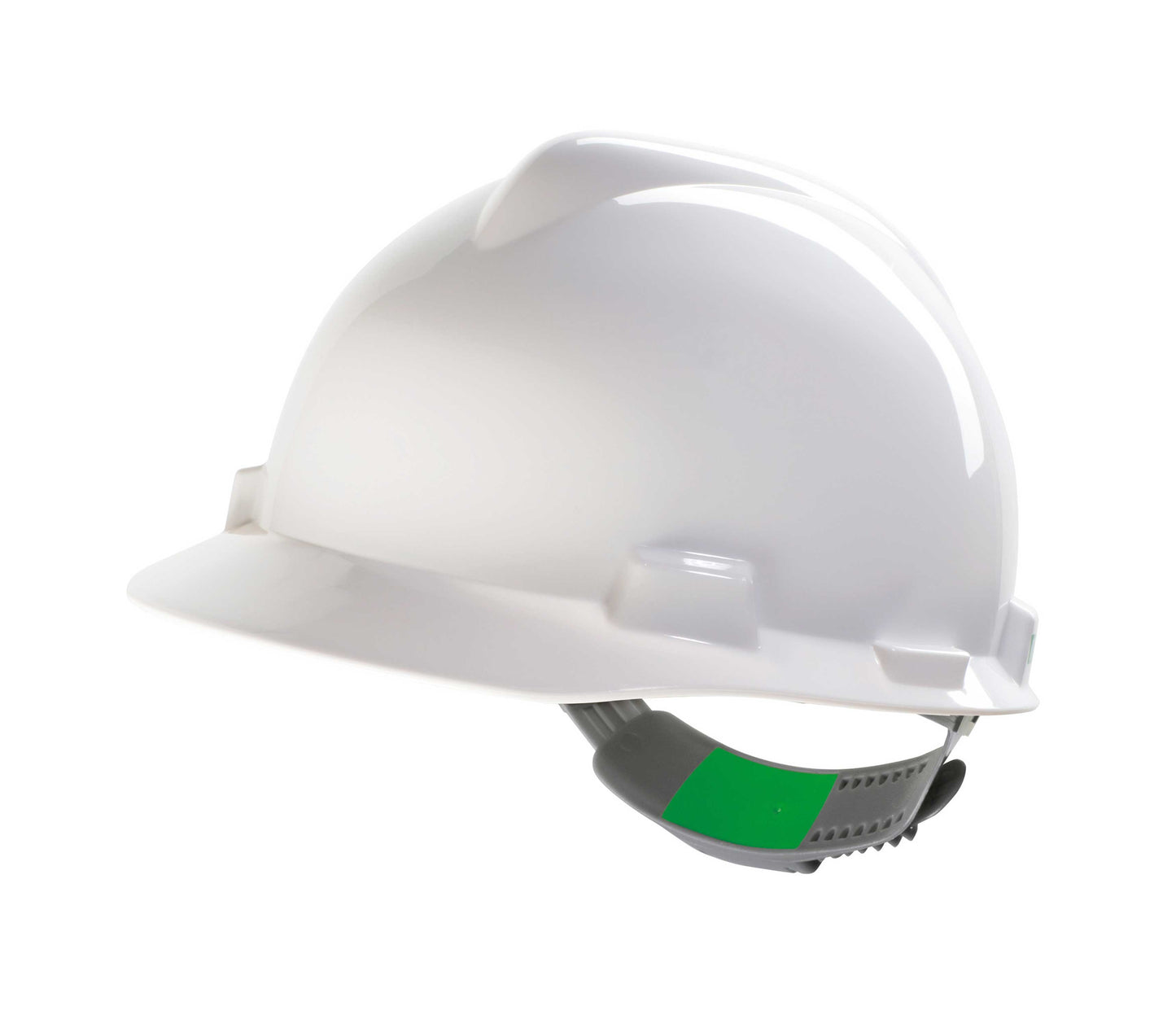 MSA Safety V-Gard Helmet, White, Push-Key PVC, GV111-0000000-000